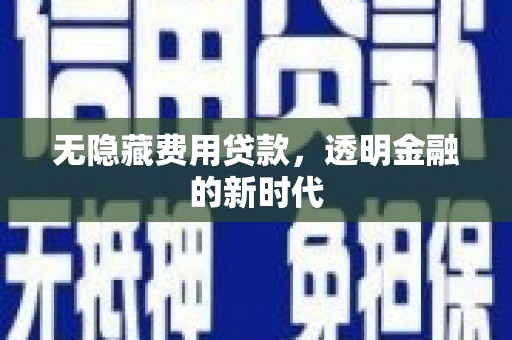 邵东无隐藏费用贷款，透明金融的新时代