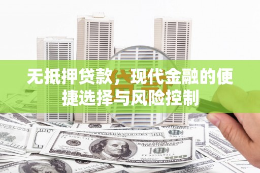 邵东无抵押贷款，现代金融的便捷选择与风险控制