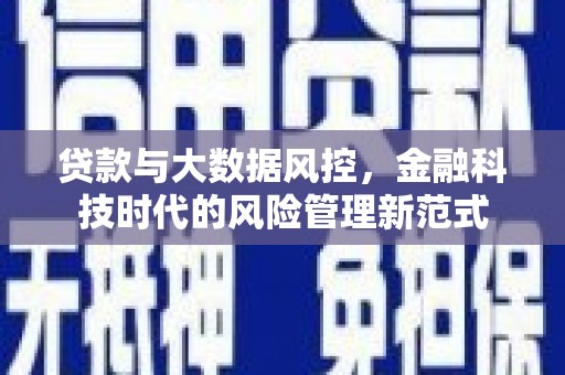 邵东贷款与大数据风控，金融科技时代的风险管理新范式