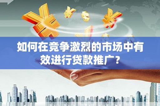 邵东如何在竞争激烈的市场中有效进行贷款推广？