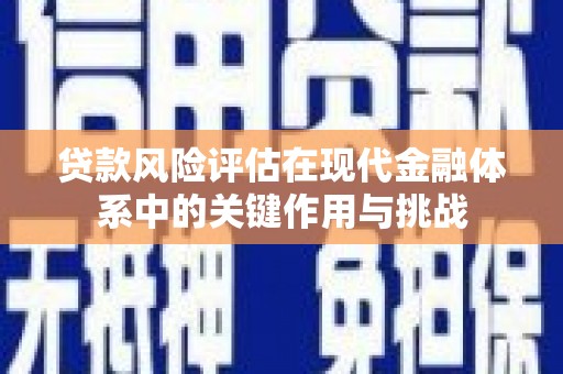 邵东贷款风险评估在现代金融体系中的关键作用与挑战