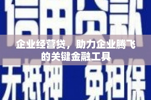 邵东企业经营贷，助力企业腾飞的关键金融工具
