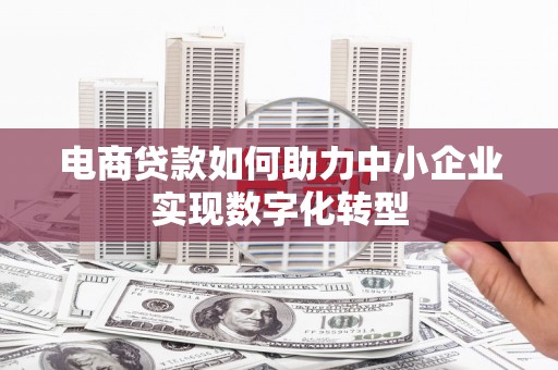 邵东电商贷款如何助力中小企业实现数字化转型