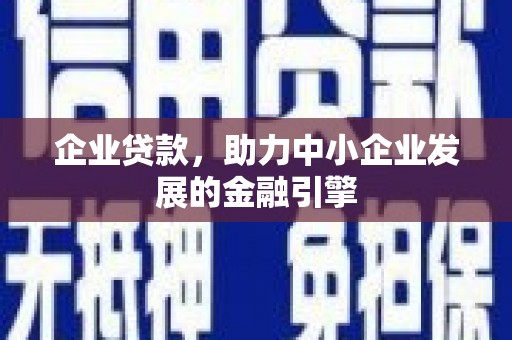 邵东企业贷款，助力中小企业发展的金融引擎