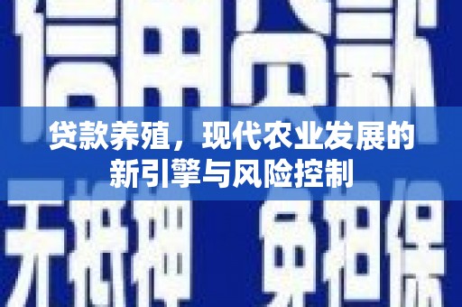邵东贷款养殖，现代农业发展的新引擎与风险控制