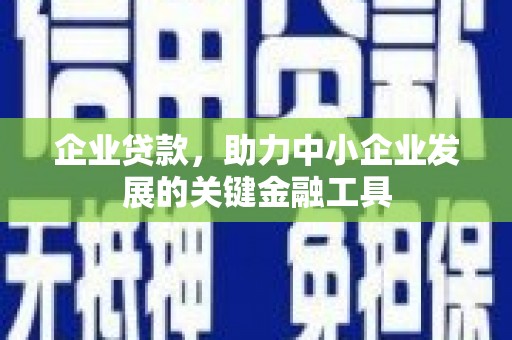 邵东企业贷款，助力中小企业发展的关键金融工具