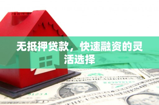邵东无抵押贷款，快速融资的灵活选择