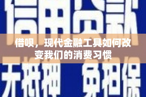 邵东借呗，现代金融工具如何改变我们的消费习惯