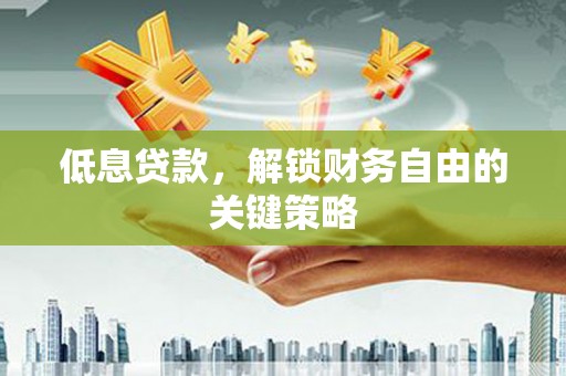 邵东低息贷款，解锁财务自由的关键策略