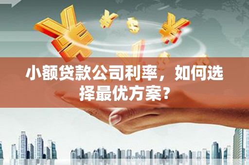 邵东小额贷款公司利率，如何选择最优方案？
