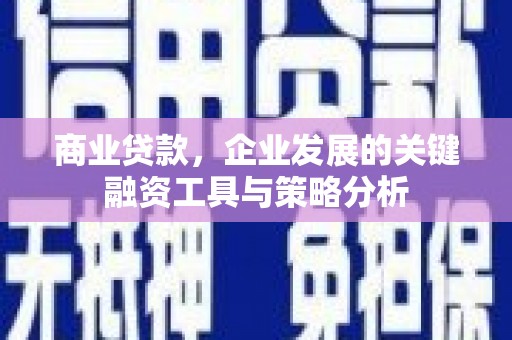 邵东商业贷款，企业发展的关键融资工具与策略分析