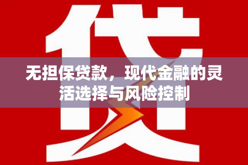 邵东无担保贷款，现代金融的灵活选择与风险控制