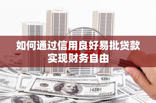 邵东如何通过信用良好易批贷款实现财务自由