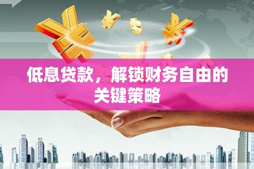 邵东低息贷款，解锁财务自由的关键策略