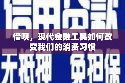 邵东借呗，现代金融工具如何改变我们的消费习惯