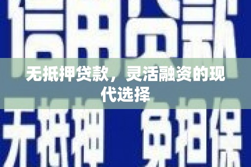 邵东无抵押贷款，灵活融资的现代选择