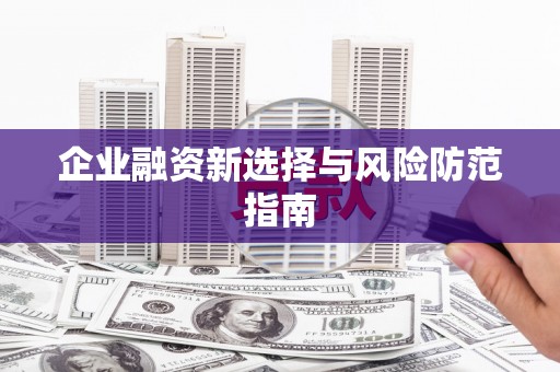 邵东企业融资新选择与风险防范指南