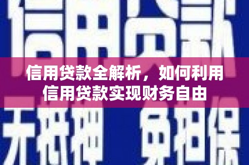邵东信用贷款全解析，如何利用信用贷款实现财务自由